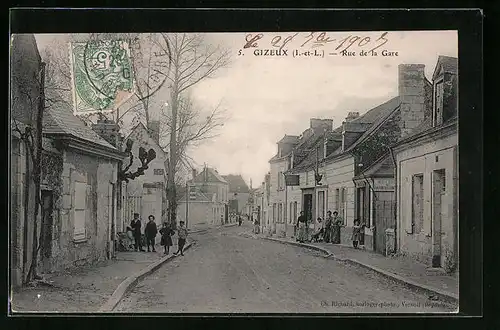 AK Gizeux, Rue de la Gare