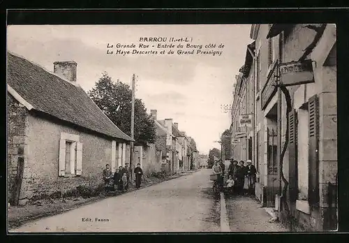 AK Barrou, La Grande Rue, Entrée du Bourg côte