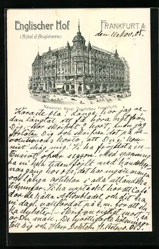 Lithographie Frankfurt a. M., Hotel Englischer Hof