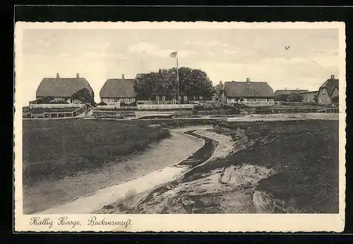 AK Hallig Hooge, Blick auf Backenswerft