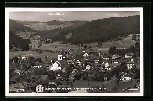 AK Lenzkirch, Totalansicht mit Feldberg