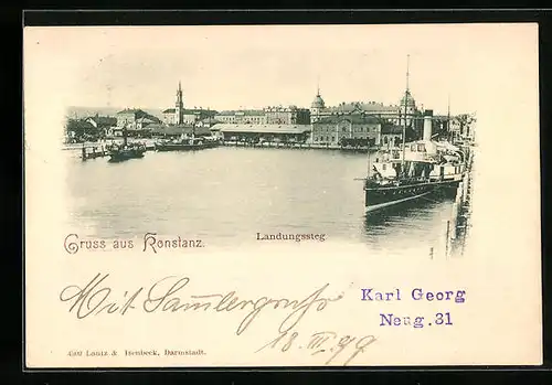 AK Konstanz, Panorama mit Landungssteg