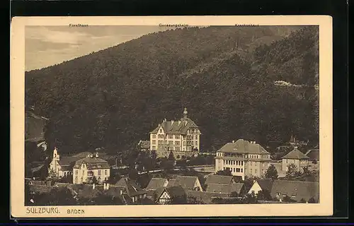 AK Sulzburg /Baden, Blick auf das Forsthaus, das Genesungsheim und das Krankenhaus