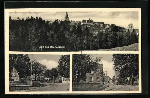 AK Oberferrieden, Denkmal, Strassenzug, Panorama