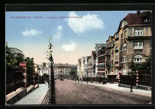 AK Reichenbach i. Vogtl., Äussere Zwickauerstrasse