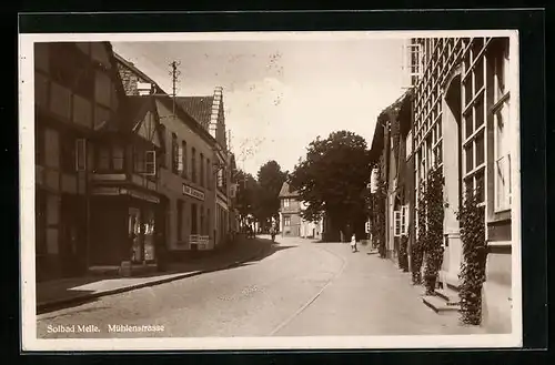 AK Melle, Mühlenstrasse mit Hotel