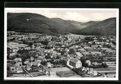 AK Oberweier b. Lahr, Totalansicht aus der Vogelschau