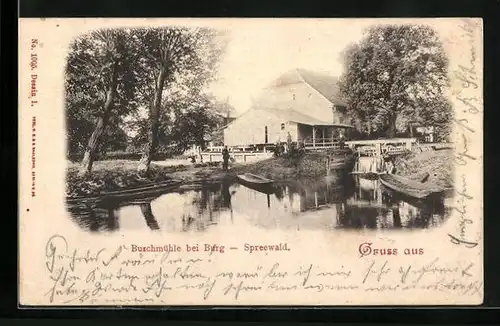 AK Burg / Spreewald, Gasthaus Buschmühle