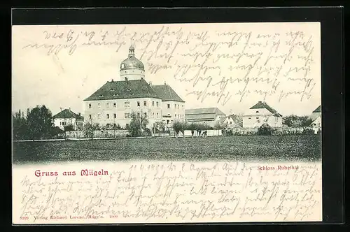 AK Mügeln, Ansicht des Schlosses Ruhethal