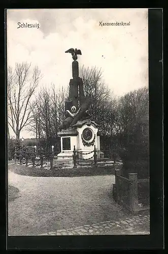 AK Schleswig, Blick auf das Kanonendenkmal