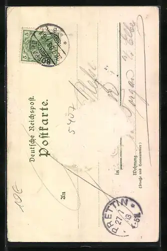 Lithographie Boppard, Totalansicht, Karte der Flusspartie