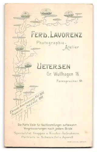 Fotografie Ferd. Lavorenz, Ütersen, Gr. Wulfhagen 16, Eleganter Herr mit Zwicker