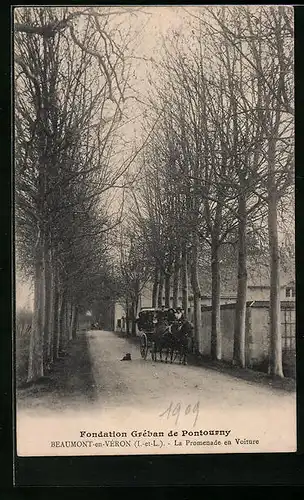 AK Beaumont-en-Véron, La Promenade en Voiture