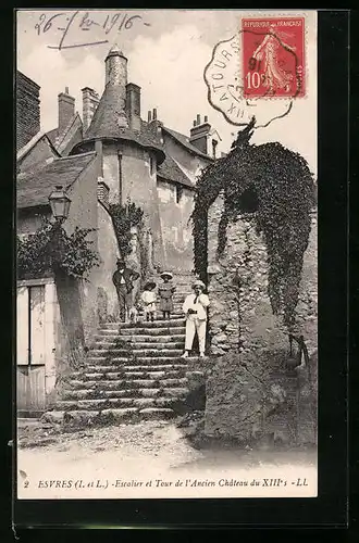 AK Esvres, Escalier et Tour de l`Ancien Chateau