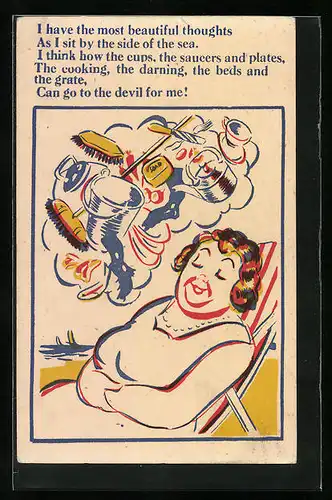 Künstler-AK Donald McGill: ...Can go to the devil for me!