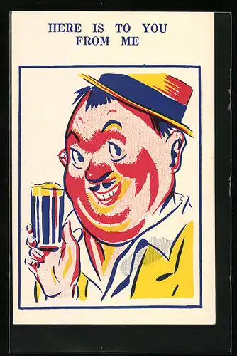 Künstler-AK Donald McGill: Here is to you from Me