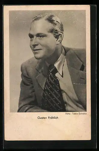 AK Schauspieler Gustav Fröhlich mit grosser Krawatte