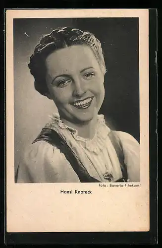 AK Schauspielerin Hansi Knoteck mit hübscher Flechtfrisur