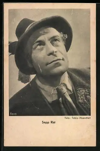 AK Schauspieler Sepp Rist mit schickem Hut