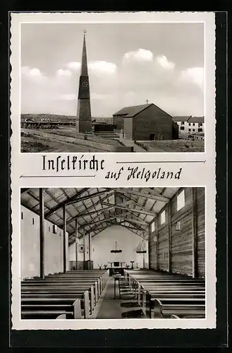 AK Helgoland, Inselkirche, Innenansicht