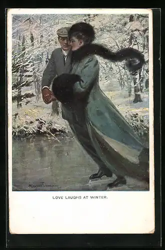 Künstler-AK Clarence F. Underwood: Love Laughs At Winter