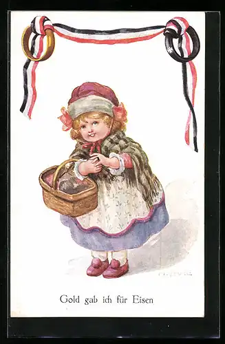 Künstler-AK H. Zahl: Gold gab ich für Eisen