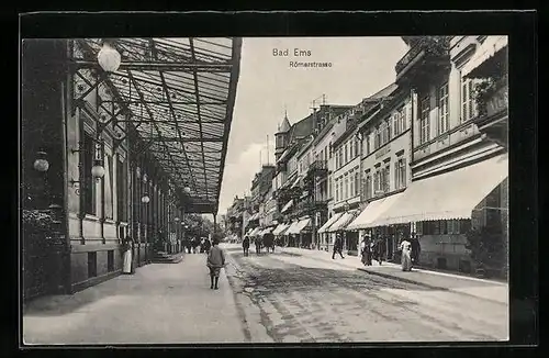 AK Bad Ems, Passanten in der Römerstrasse