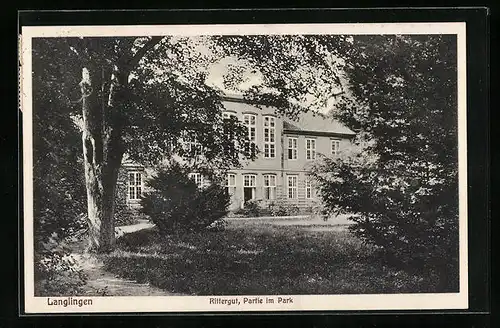 AK Langlingen, Rittergut, Partie im Park