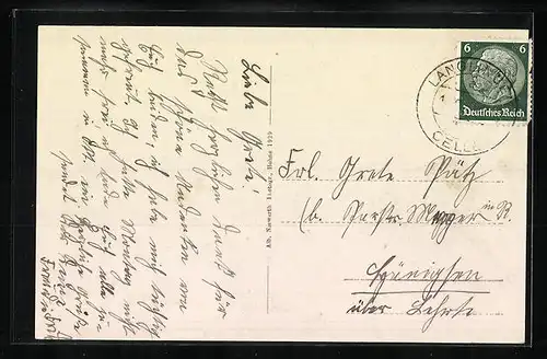 AK Langlingen, Rittergut, Partie im Park