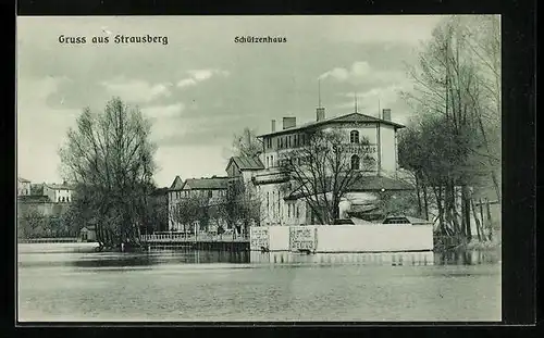 AK Strausberg, Gasthof Schützenhaus am Ufer