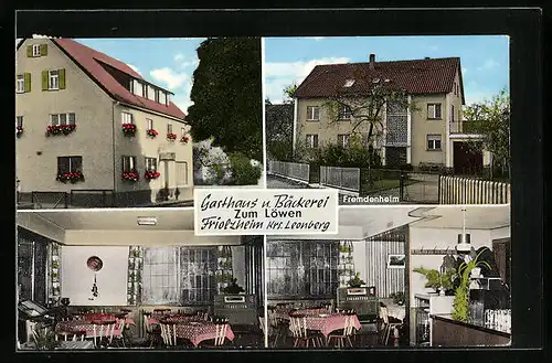 AK Friolzheim Krs. Leonberg, Gasthaus u. Bäckerei zum Löwen