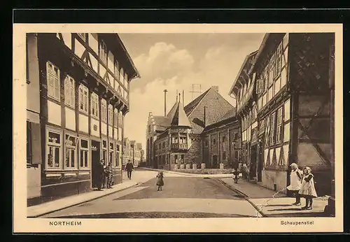 AK Northeim, Schaupenstiel-Strasse mit Kindern