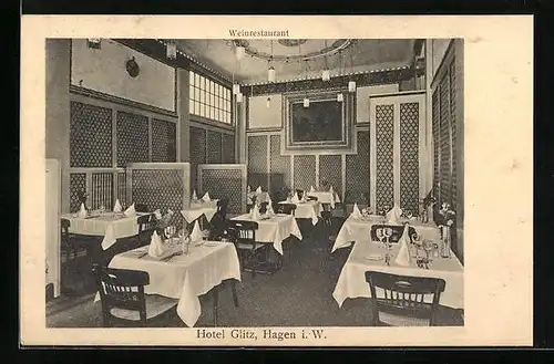 AK Hagen i. W., Hotel Glitz mit Weinrestaurant