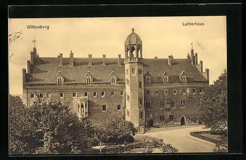 AK Wittenberg, Lutherhaus aus der Vogelschau