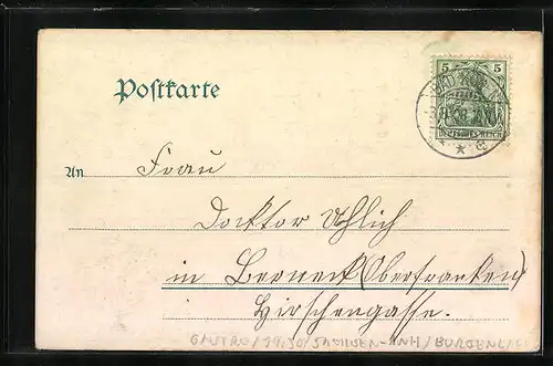 AK Bad Kösen, Restaurant Loreley mit Ortsansicht
