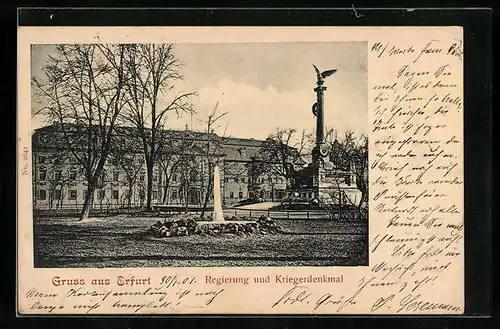 AK Erfurt, Regierung und Kriegerdenkmal