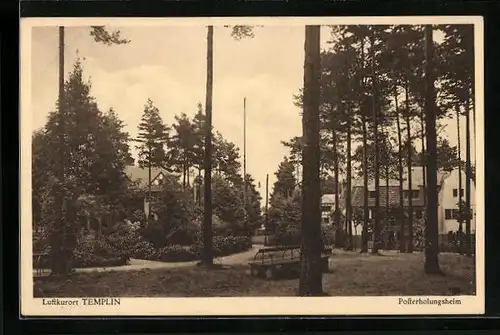 AK Templin, Posterholungsheim mit Gartenanlage