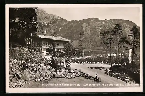 AK Bad Reichenhall, Gasthaus Bergwirtshaus u. Enzianbrennerei zum Schroffen