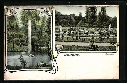 AK Sangerhausen, Rosarium und Wasserfontäne