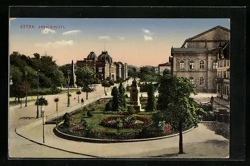 AK Gotha, Blick auf den Arnoldiplatz