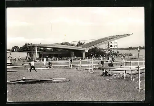 AK Brandenburg a. d. Havel, Blick vom Sattelplatz auf Freiluftgasthaus