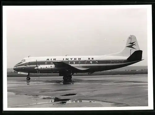 Fotografie Flugzeug Vickers Viscount, Passagierflugzeug der Air Inter, Kennung F-BGNV
