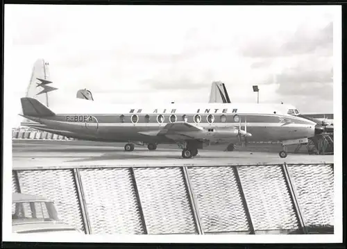 Fotografie Flugzeug Vickers Viscount, Passagierflugzeug der Air Inter, Kennung F-BOEA