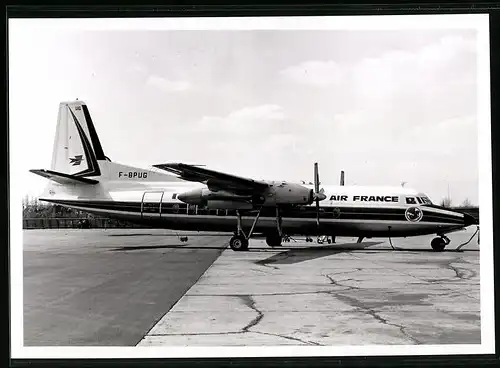 Fotografie Flugzeug Fokker F27, Passagierflugzeug der Air France, Kennung F-BPUG