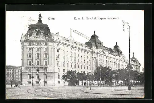 AK Wien, Strassenpartie mit dem K. u. K. Reichskriegsministerium