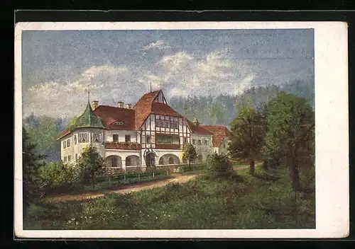 Künstler-AK Wien, Hotel-Restaurant Sophienalpe im Wienerwald