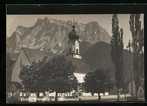 AK Ehrwald, Kirche gegen Wetterstein