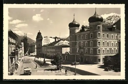 AK Lienz, Strassenpartie am Platz