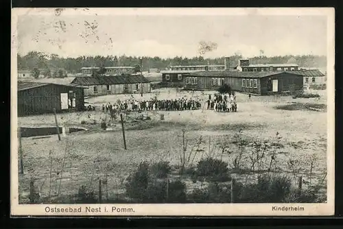 AK Nest i. Pomm., Kinderheim aus der Vogelschau