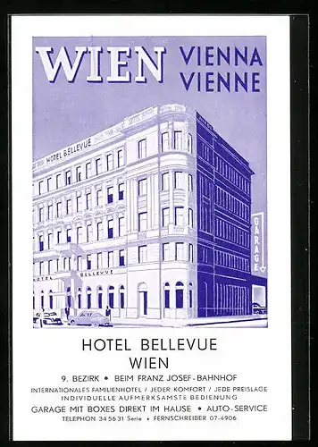 AK Wien, Hotel Bellevue